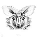 lamb butterfly tattoo design idea