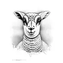 lamb butterfly tattoo design idea