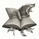 book with pages turning to represent a new chapter  tattoo design idea