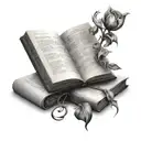 book with pages turning to represent a new chapter  tattoo design idea