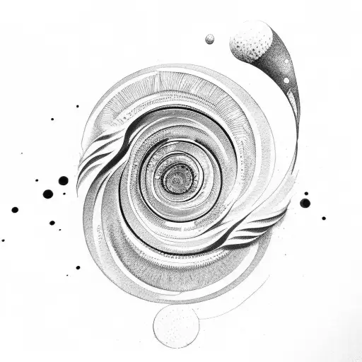 Brush stroke fibonacci spiral tattoo design idea