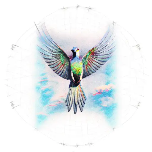 The barbed wire transforms into flying birds tattoo design idea