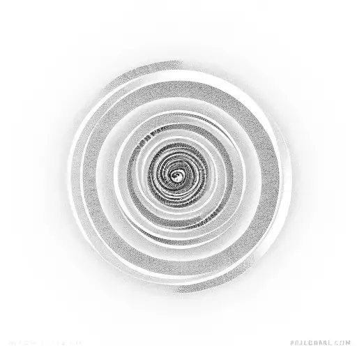 Single line fibonacci spiral tattoo design idea