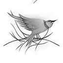 The barbed wire transforms into birds tattoo design idea