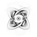 Single line fibonacci spiral tattoo design idea