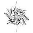 Single line fibonacci spiral tattoo design idea