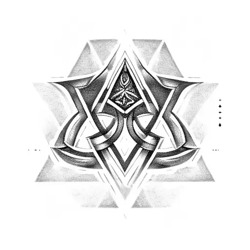 triforce with celtic and hyrulean art tattoo design idea