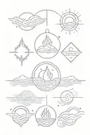  the elements: water, fire, earth and air. tattoo design idea