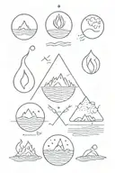  the elements: water, fire, earth and air. tattoo design idea