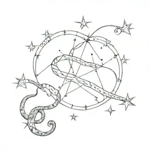 Pleiades constitution and snake tattoo tattoo design idea
