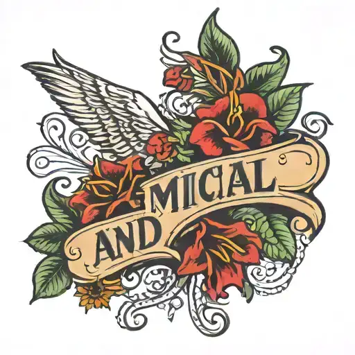 andi and Michael name written tattoo design idea