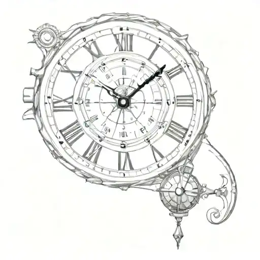 simulation of movement of a wall clock pendulum tattoo design idea