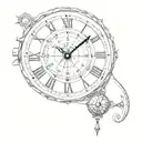 simulation of movement of a wall clock pendulum tattoo design idea