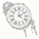 simulation of movement of a wall clock pendulum tattoo design idea