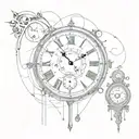 simulation of movement of a wall clock pendulum tattoo design idea