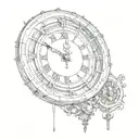 simulation of movement of a wall clock pendulum tattoo design idea