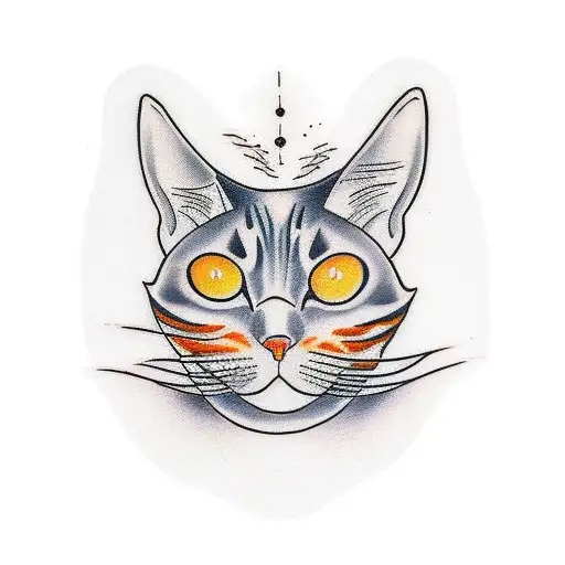 two orange cats  tattoo design idea
