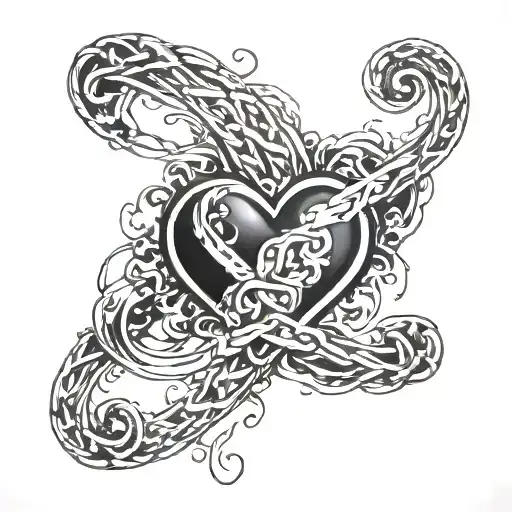 infinity, heart, lifeline tattoo design idea