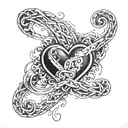 infinity, heart, lifeline tattoo design idea