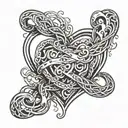 infinity, heart, lifeline tattoo design idea