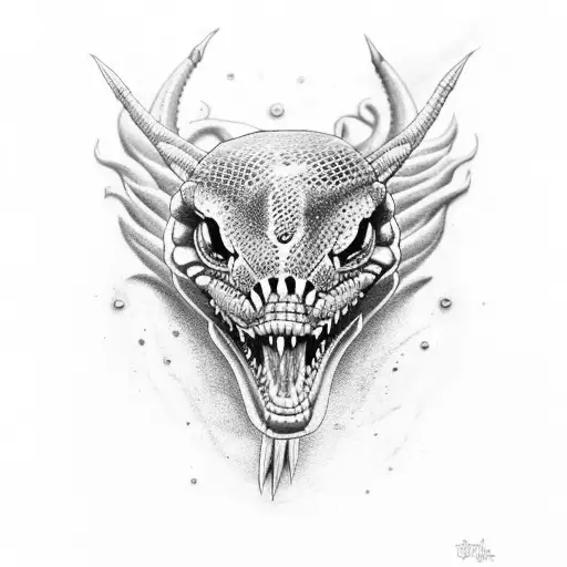 espada rodeada de serpiente tattoo design idea