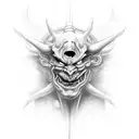 face demon tattoo design idea