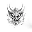 face demon tattoo design idea
