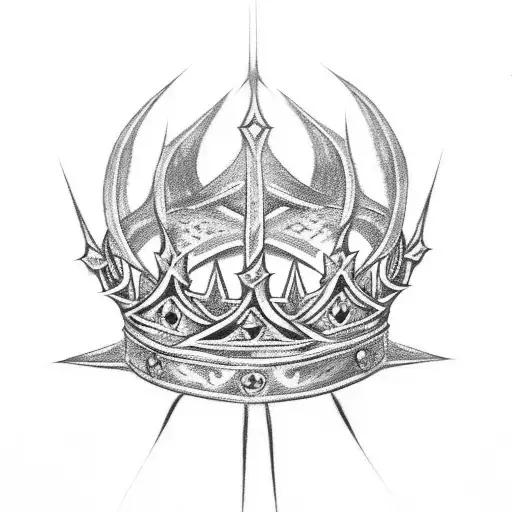 King's Crown with thorns tattoo design idea