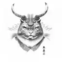 katana devil tattoo design idea