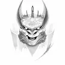 katana devil tattoo design idea