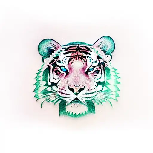 full body cartoonish tiger  tattoo design idea