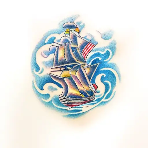 scroll with cloud filler tattoo design idea