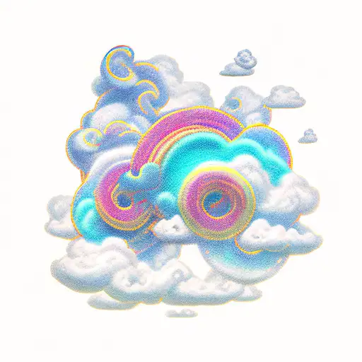 scroll with cloud filler tattoo design idea