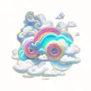scroll with cloud filler tattoo design idea