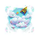 scroll with cloud filler tattoo design idea