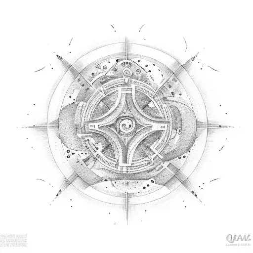 A circle of life with 5 circles with each one same distance from the other tattoo design idea