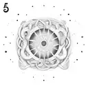 A circle of life with 5 circles with each one same distance from the other tattoo design idea