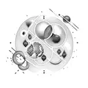 A circle of life with 5 circles with each one same distance from the other tattoo design idea