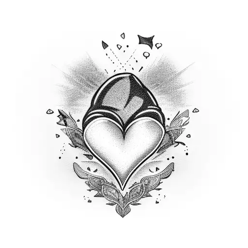 broken heart melting tattoo design idea