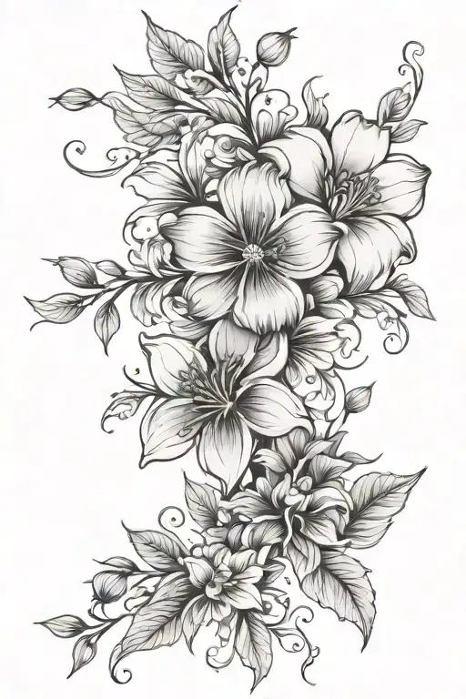 flowers filler background of "flower tattoo design idea