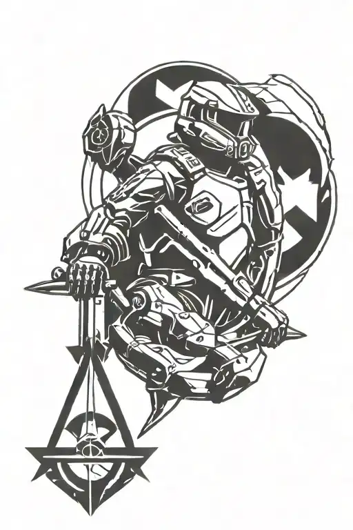 halo unsc logo and assassins creed logo tattoo design idea
