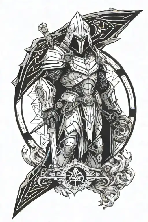 halo and assassins creed tattoo design idea