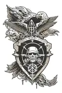 halo unsc logo and assassins creed logo tattoo design idea