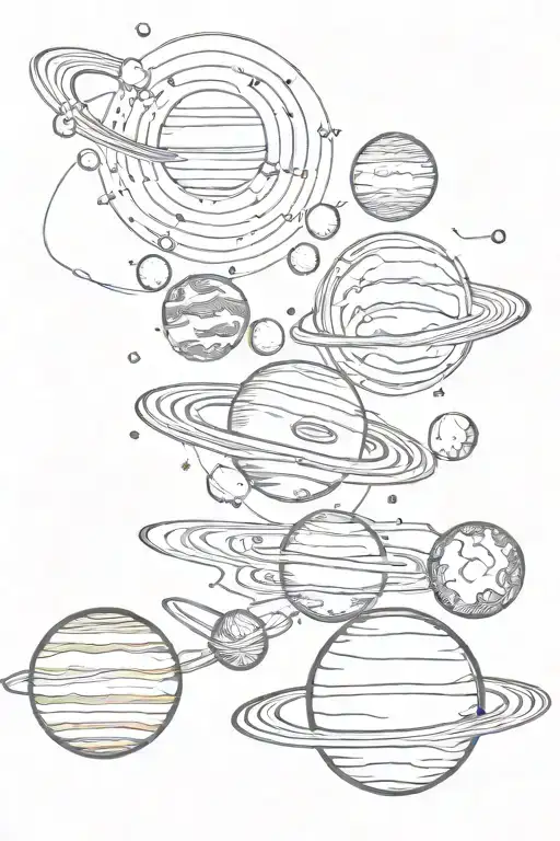 solar system planets tattoo design idea
