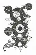 solar system planets tattoo design idea