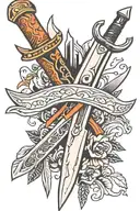 switchblade knife tattoo design idea