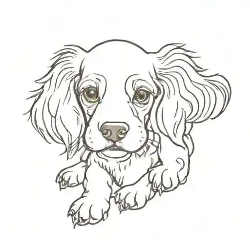 cocker spaniel coming out of a hazelnut tattoo design idea