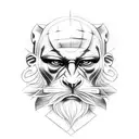 Socrates tattoo with jaguar and monkey on chest tattoo design idea