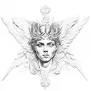 Laurel wreath and wing tattoo design idea
