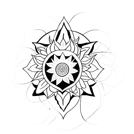 chakras black ink tattoo design idea